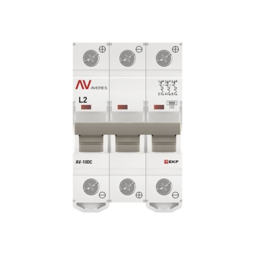 Выключатель автоматический AV-10 DC 3P 2A (L) 10kA EKF AVERES | код mcb10-DC-3-02L-av | EKF фото 5