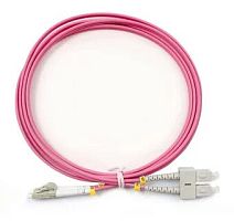 Патч-корд оптический LANMASTER, дуплексный, LC/PC-SС/PC, OM4, LSZH, 0.5 м | код LAN-2LC-2SC/OM4-0.5 | LANMASTER