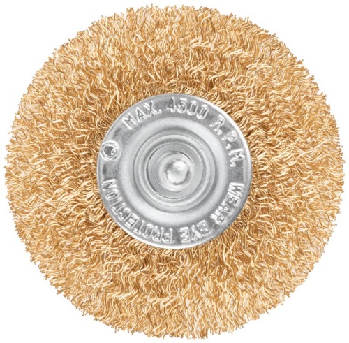 Щетка для дрели, Плоская, латунированная витая проволока 0,3 мм, 65 мм, блистер, Profi | код 82-915 | FIT фото 6