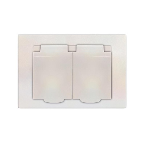 Розетка двухместная UNIVersal серия Афина с/з с крышкой, с/у, 16А, 220В, жемчуг (еврослот), механизм | код A0031-OBr | Universal Розетка двухместная UNIVersal серия Афина с/з с крышкой, с/у, 16А, 220В, жемчуг (еврослот), механизм | код A0031-OBr | Universal