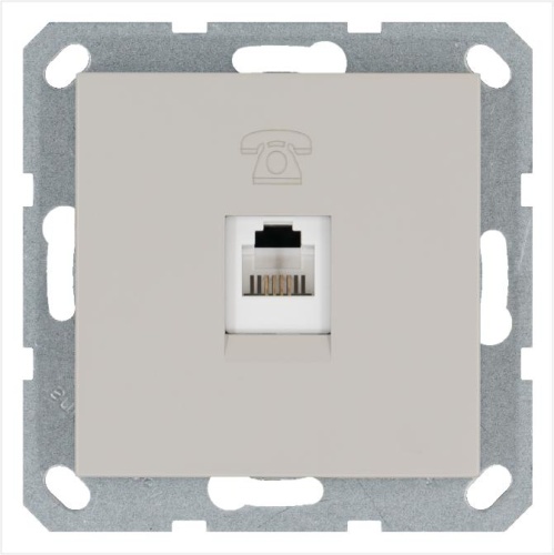 Телефонная розетка RJ11 с накладкой, цвет Тауп | код G6101T | Jasmart