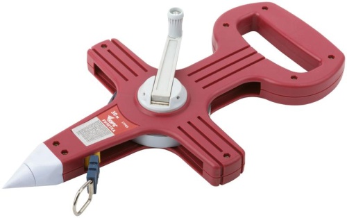 Рулетка землемерная, стальная лента, красный открытый пластиковый корпус 30 м | код 17763 | FIT Рулетка землемерная, стальная лента, красный открытый пластиковый корпус 30 м | код 17763 | FIT