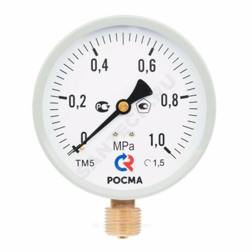 Манометр М2 радиальный ТМ-510Р.00 0...1.6 МРа 1/2' кл .т. 1.5 M2, цвет-серый | код 00000006818 | РОСМА