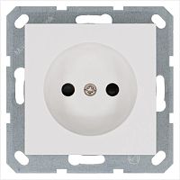 Розетка без заземления с защитными шторками 16A 250V~ 2P, цвет белый глянцевый | код G5503W | Jasmart