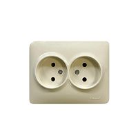 Розетка 2-м Karina Life без заземл. ПБТ крем. | код 708-0300-128B | LEZARD