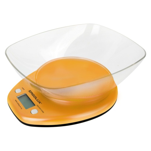 Весы кухонные ELX-SK04-C11 до 5кг со съемной чашей оранж. | код 13606 | Ergolux