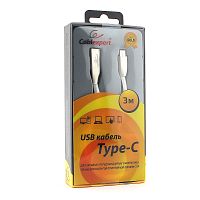 Кабель USB 2.0 Cablexpert CC-G-USBC01W-3M, AM/Type-C, серия Gold, длина 3м, белый, блистер | код CC-G-USBC01W-3M | Cablexpert