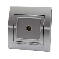 Розетка телевизионная проходная TV СП Deriy серебр. металлик LEZARD 702-2828-129