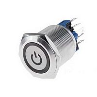 Кнопка антивандальная с подсветкой RUICHI PBS-31B off-(on), подсветка белая | код 81642 | Ruichi