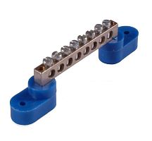 Шина "N" на 9 присоединений 63А на 2 изоляторах стойка HEGEL Шина _N_ 63.09.2