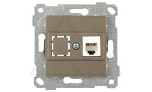 Rita - Розетка 1хRJ-45 кат. 5e UTP, антрацит | код 2200-136-0186 | Mutlusan