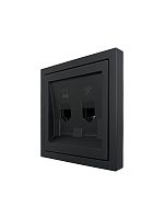 ZIMA Розетка компьютер+телефон черный бархат LEZARD | код 704-4288-143 | LEZARD