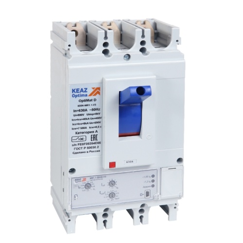 Автоматический выключатель OptiMat D630N-MR1.1-ОМ4-РЕГ | код 327479 | КЭАЗ