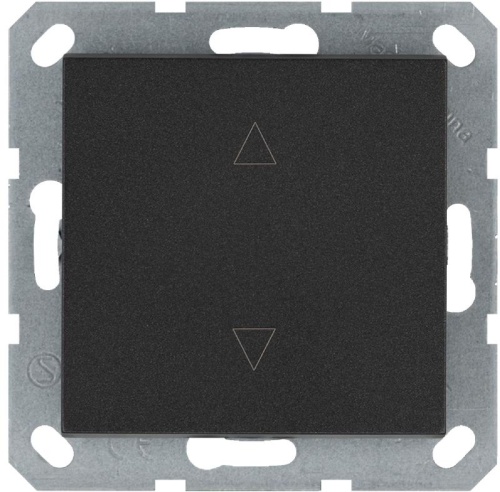 Выключатель одноклавишный для штор 10A 250V~ с накладкой, цвет Антрацит | код G3018B | Jasmart Выключатель одноклавишный для штор 10A 250V~ с накладкой, цвет Антрацит | код G3018B | Jasmart