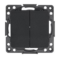 Стокгольм Механизм Выключателя 2-кл, 10А в/к черный PROxima | код EZV10-023-20 | EKF