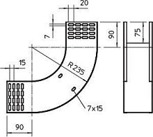 Вертикальный угол 90 град. внутренний 110x100 | код 7007310 | OBO Bettermann