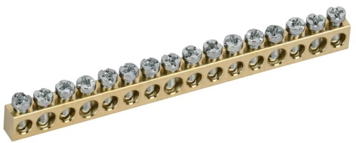 TEKFOR Шина нулевая сечение 6х9 16 отв. IEK | код TF-KP00D-SN-16 | IEK