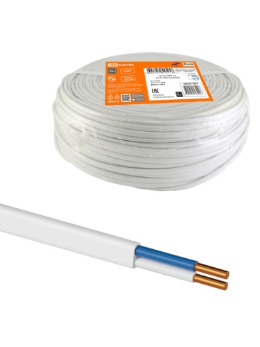Провод ПВВП 2х4 ГОСТ (бухта 100м) белый | код SQ0127-0254 | РЭМЗ ТМ