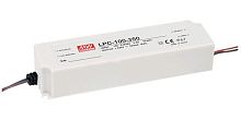 Источник питания AC-DC, 100.1Вт, вход 90...264 В AC, стабилизация тока, выход 350мА/143...286В, изоляция 3000В AC, пластик IP67 190х52х37мм, -25…+50С | код LPC-100-350 | MeanWell
