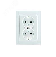 Розетка 2-м СП Defne 16А IP20 с заземл. бел. Makel 42001057