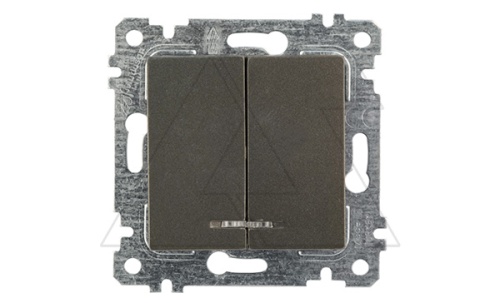 Rita - Выключатель двухклавишный с подсветкой, пруж. зажимы, дымчатый | код 2200-426-0195 | Mutlusan Rita - Выключатель двухклавишный с подсветкой, пруж. зажимы, дымчатый | код 2200-426-0195 | Mutlusan