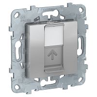 UNICA NEW ЛИЦЕВАЯ ПАНЕЛЬ RJ45 KEYSTONE/SYSTIMAX, алюминий | код NU546130 | Systeme Electric