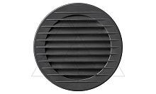 Решетка вентиляционная с сеткой круглая для отверстия O100мм, внешний O128мм, пластик, графит | код 02-231 | airRoxy