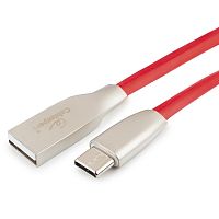 Кабель USB 2.0 Cablexpert CC-G-USBC01R-1.8M, AM/Type-C, серия Gold, длина 1.8м, красный, блистер | код CC-G-USBC01R-1.8M | Cablexpert