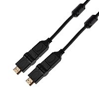 Шнур HDMI - HDMI с фильтрами, длина 2 метра, угловой 360° (GOLD) (PVC пакет) REXANT | код 17-6204-3 | REXANT