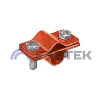 Зажим соединительный пруток — стержень 16 мм параллельный, медь | код 90552 | ЕЗЕТЕК