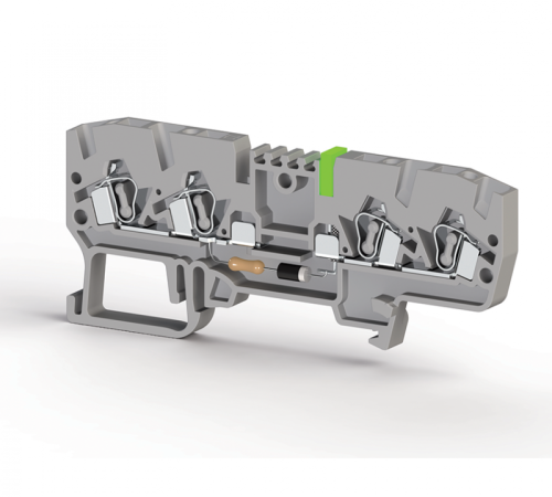 326 619, Клеммник пружинный 4-х выводной, с индикацией 110 VAC, 2,5 мм.кв., (серый), YBK 2,5 CLD 110VAC | код 0.0.0.3.26619 | KLEMSAN