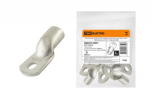 Наконечник медный луженый ТМЛ 300-20-27 ГОСТ 7386-80 TDM | код SQ0533-0051 | TDM