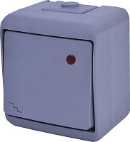Выключатель лестничный с подсветкой (серый) (IP54) VHE-3L-SR | код 004668068 | ETI
