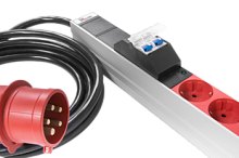 Верт блок розеток Rem-3x32, 3 фазы 32A, 6 авт, инд, 9 S, 12 C13, 3 C19, 1420 мм, вх IEC 309, шнур 3м | код R-3x32-9S-12C13-3C19-A-I-1420-3-3PN | REM