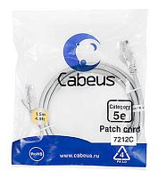 Cabeus PC-UTP-RJ45-Cat.5e-15m Патч-корд U/UTP, категория 5е, 2xRJ45/8p8c, неэкранированный, серый, PVC, 15м | код 7700c | Cabeus