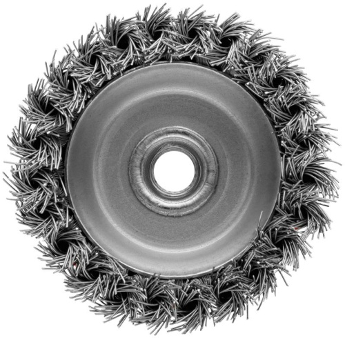 Корщетка-чашка, гайка М14, стальная витая проволока 100 мм, блистер | код 39098 | FIT фото 5