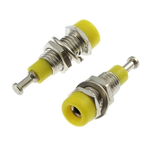 Гнездо RUICHI Z008 2 мм panel jack желтый, на панель под пайку | код 106887 | Ruichi