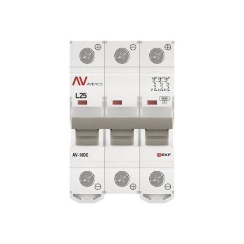 Выключатель автоматический AV-10 DC 3P 25A (L) 10kA EKF AVERES | код mcb10-DC-3-25L-av | EKF фото 5