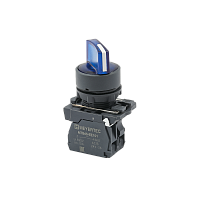 Переключатель на 3 положения с фиксацией и подсветкой, синий, 1NO, 220V AC/DC, IP65, пластик MTB5-AK36713 | код 137292 | MEYERTEC