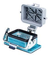 Открытое основание взрывозащищенного разъема REVOS Ex, Size 6, с защитной крышкой, с одной металлической защелкой, с уплотнителем, материал корпуса: цинковый сплав | код 70.325.0628.9 | Wieland