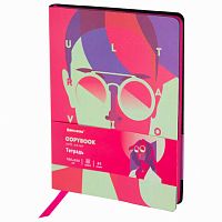 Тетрадь А5 (168х208 мм), 80 л., сшивка, клетка, под кожу, BRAUBERG VISTA, Ultraviolet , 403914 | код 403914 | BRAUBERG