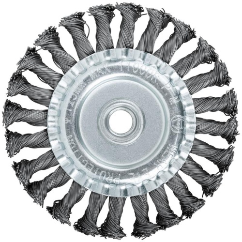 Кордщетка-колесо, гайка М14стальная, витая проволока 125 мм | код 39123 | FIT фото 5