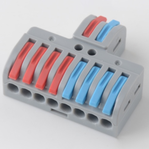 Клемма СМК 3х4 проходная разветвительная 3 полюса, с монтажной площадкой (1 ввод, 4 вывода на полюс) (25 шт/уп) REXANT | код 07-5231 | REXANT