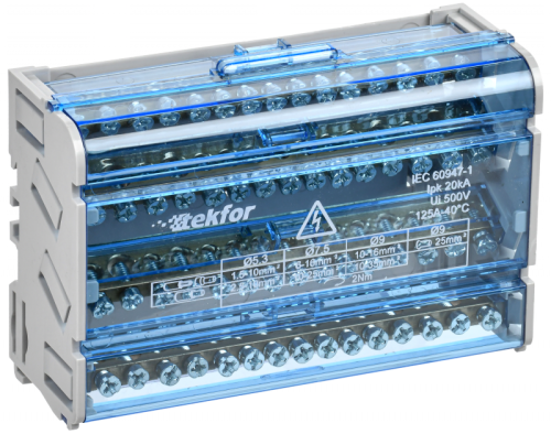 TEKFOR Шины на DIN-рейку (кросс-модуль) ШНК 4х15 3L+PEN IEK | код TF-DN10-4-15-125 | IEK TEKFOR Шины на DIN-рейку (кросс-модуль) ШНК 4х15 3L+PEN IEK | код TF-DN10-4-15-125 | IEK