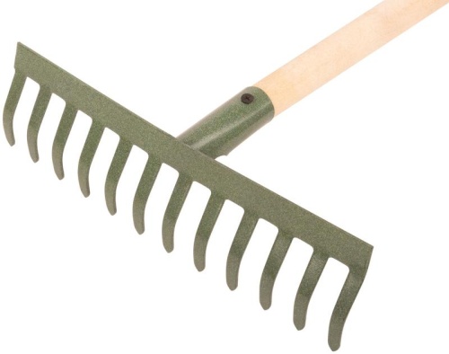 Грабли с деревянным черенком, прямой зуб, 12 зубьев | код 76961 | FIT
