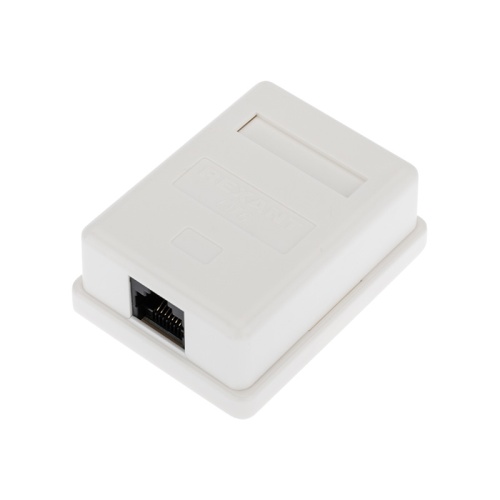 Розетка компьютерная внешняя, 1-порт RJ-45 (8P8C), UTP неэкранированная, категория 6, REXANT | код 03-0132 | REXANT