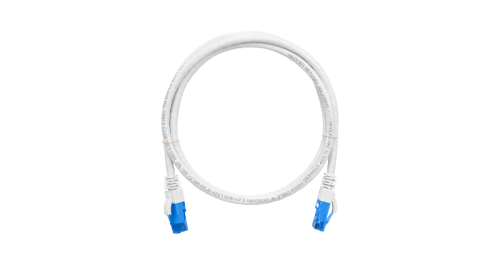 Коммутационный шнур NIKOMAX U/UTP 4 пары, Кат.6 (Класс E), 250МГц, 2хRJ45/8P8C, T568B, заливной, с защитой защелки, многожильный, BC (чистая медь), 24AWG (7х0,205мм), LSZH нг(А)-HFLTx, белый, 5м | код NMC-PC4UE55B-050-C-WT | NIKOMAX