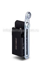 Выключатель концевой синхроного переключения угловой 2-направленный с пластмассовой консолью, стальным роликом Ф18мм на длинном регулируемом рычаге (1НО+1НЗ), L3K23MEM123 | код L3K23MEM123 | EMAS