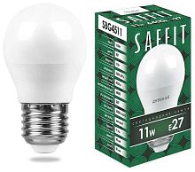 Лампа светодиодная LED 11вт Е27 дневной матовый шар (SBG4511) | код 55141 | SAFFIT