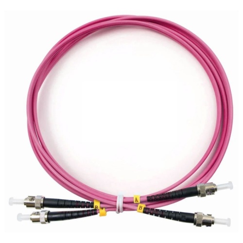 Патч-корд оптический LANMASTER, дуплексный, ST/PC-ST/PC, OM4, LSZH, 3.0 м | код LAN-2ST-2ST/OM4-3.0 | LANMASTER